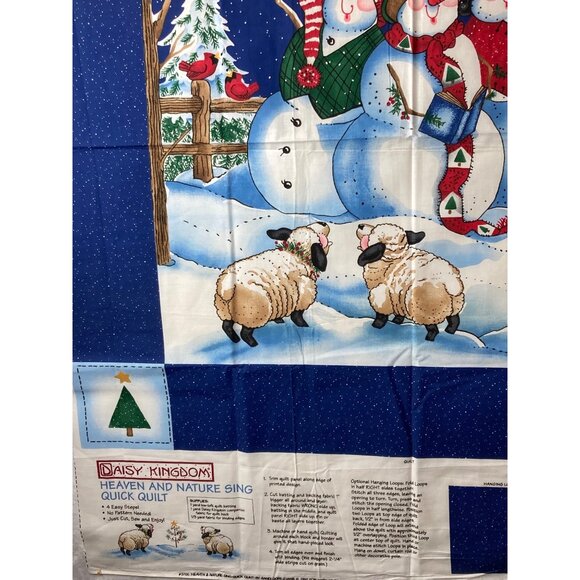 Daisy Kingdom Heaven Natur Sing Snowman Quick Quilt Panel Christmas Craft Fabric - Picture 6 of 9